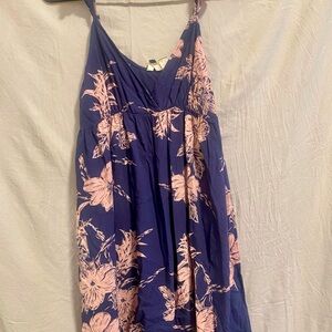 Floral Print Dress in Blue and Pink